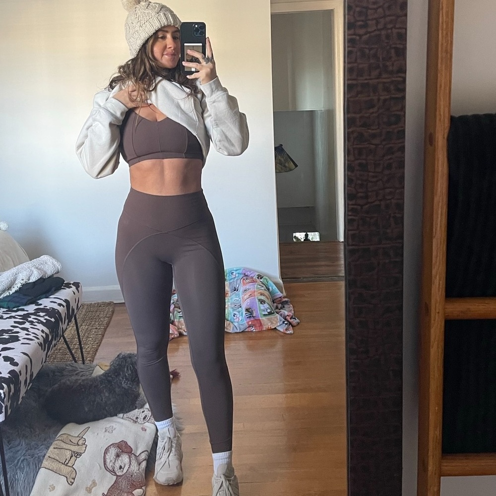 Aerie offline workout set in brown